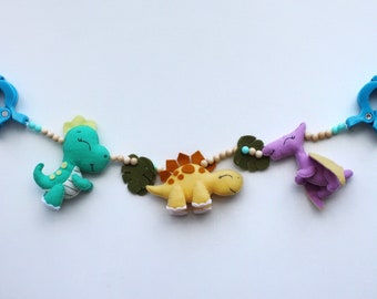 Animals chain pram garland with chameleon,turtle and tree frog,Pram garland,Felt stroller toy,Stroller mobile,kinderwagenkette tiere filz