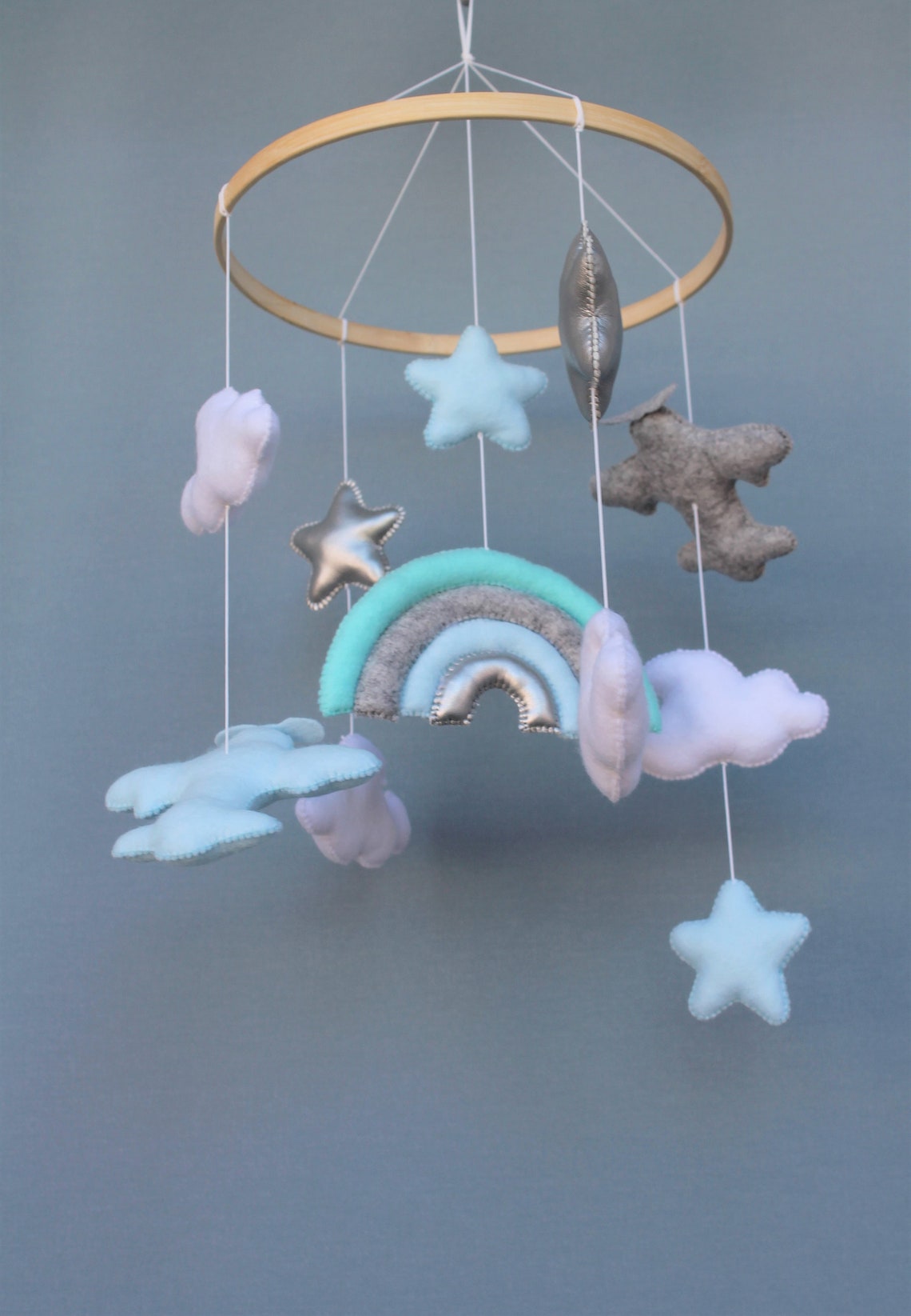 Clouds baby mobile rainbow crib mobile baby boy ceiling Etsy