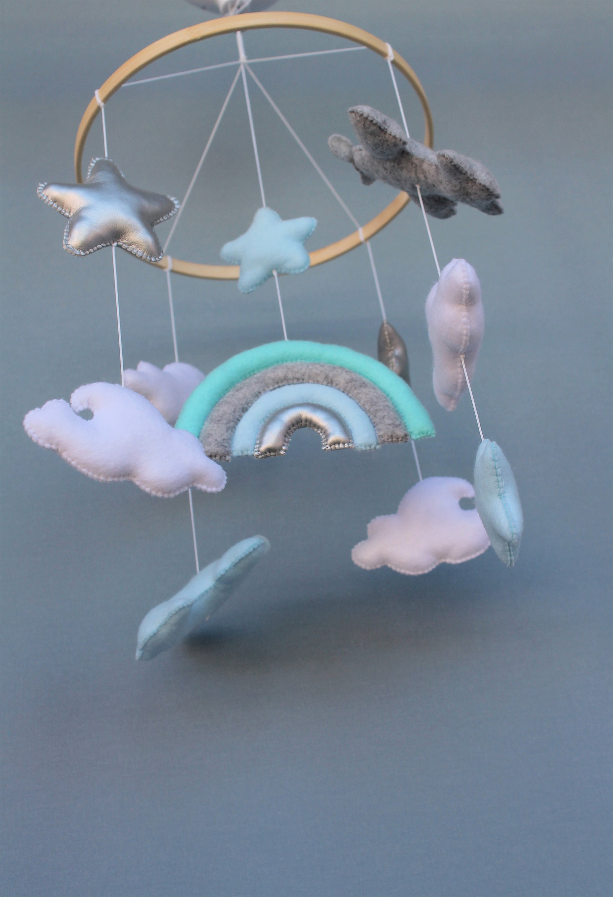 Clouds baby mobile rainbow crib mobile baby boy ceiling Etsy