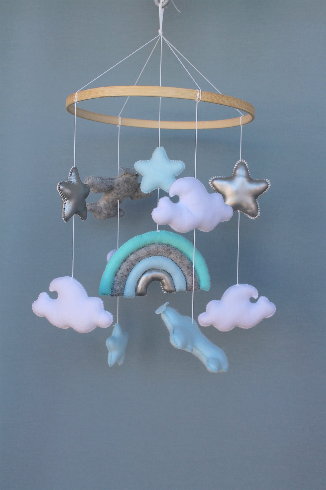 Clouds baby mobile rainbow crib mobile baby boy ceiling Etsy