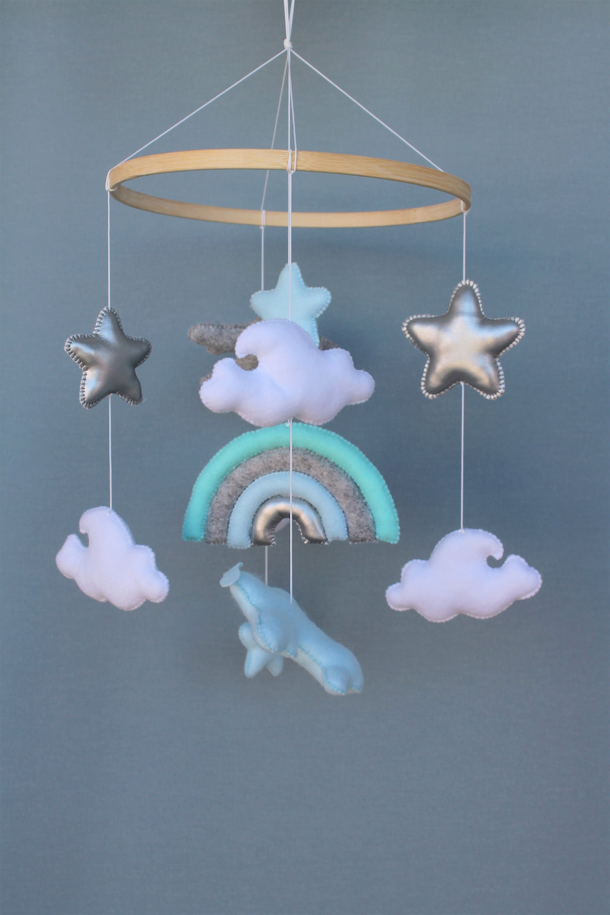 Clouds baby mobile rainbow crib mobile baby boy ceiling Etsy