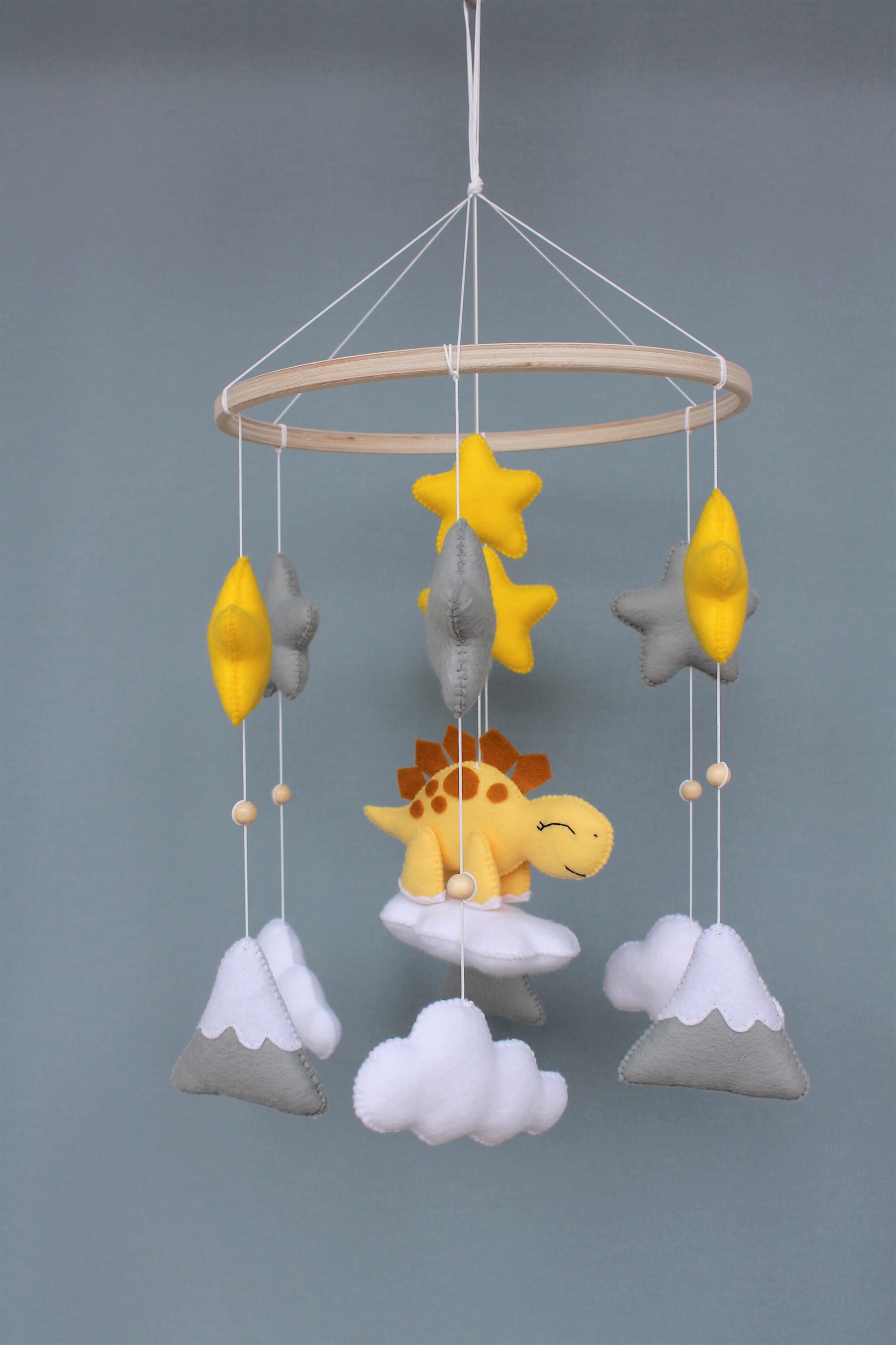 Dinosaur mobile Crib mobile Dinosaur on a cloud for nursery Etsy