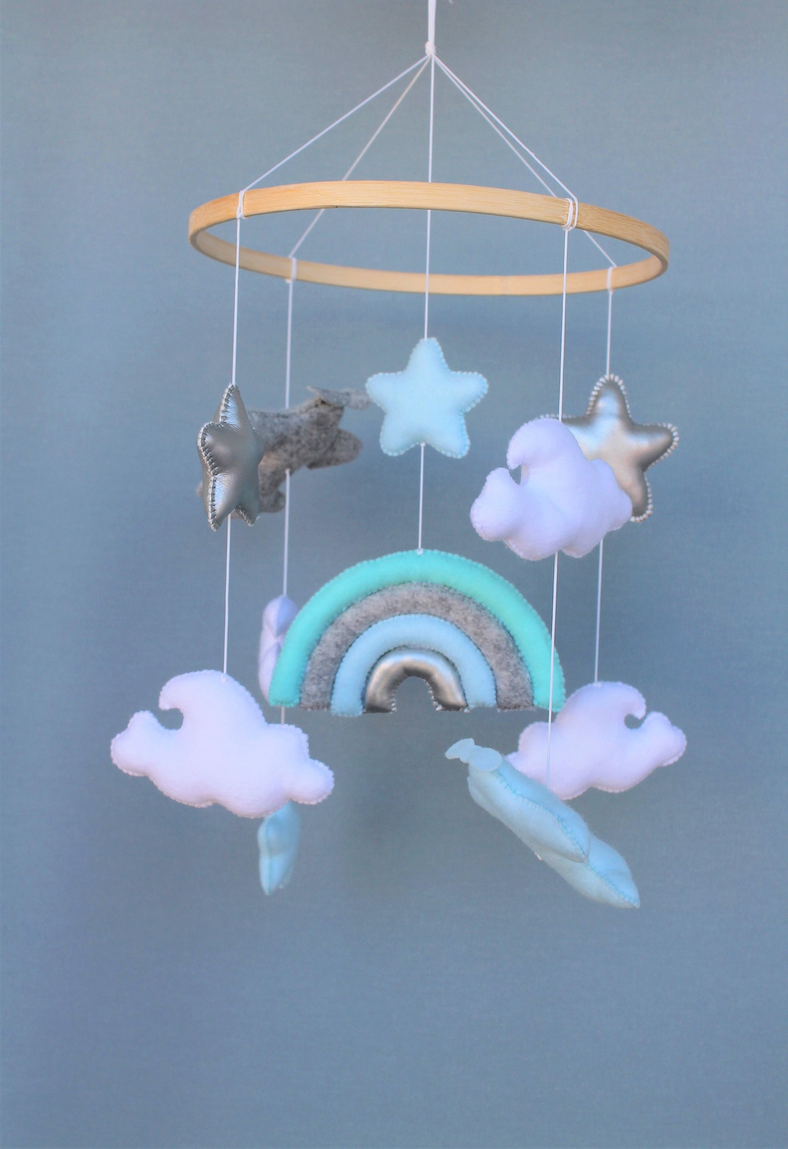 Clouds baby mobile rainbow crib mobile baby boy ceiling Etsy