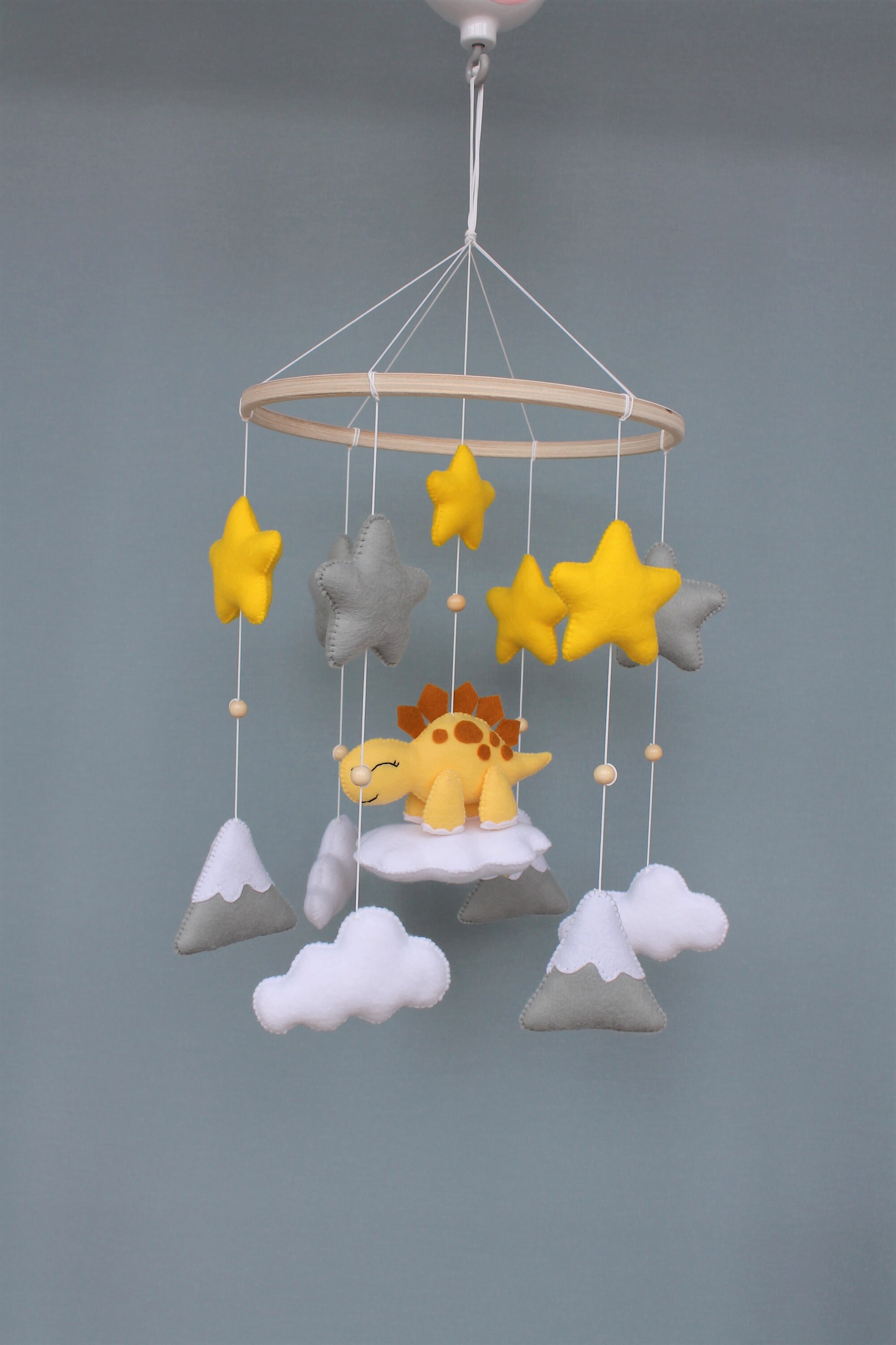 Dinosaur mobile Crib mobile Dinosaur on a cloud for nursery Etsy