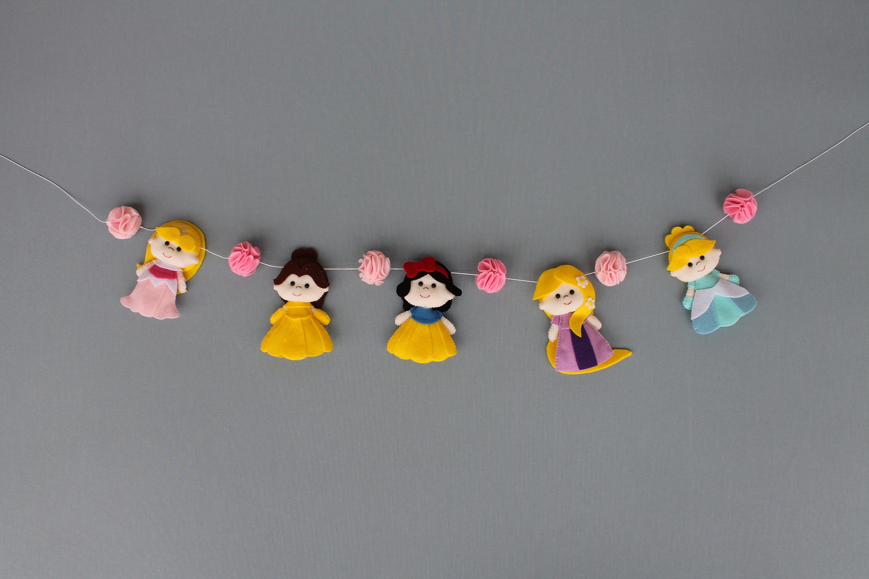Disney Princess Garland Felt Garland Princess Nursery Etsy