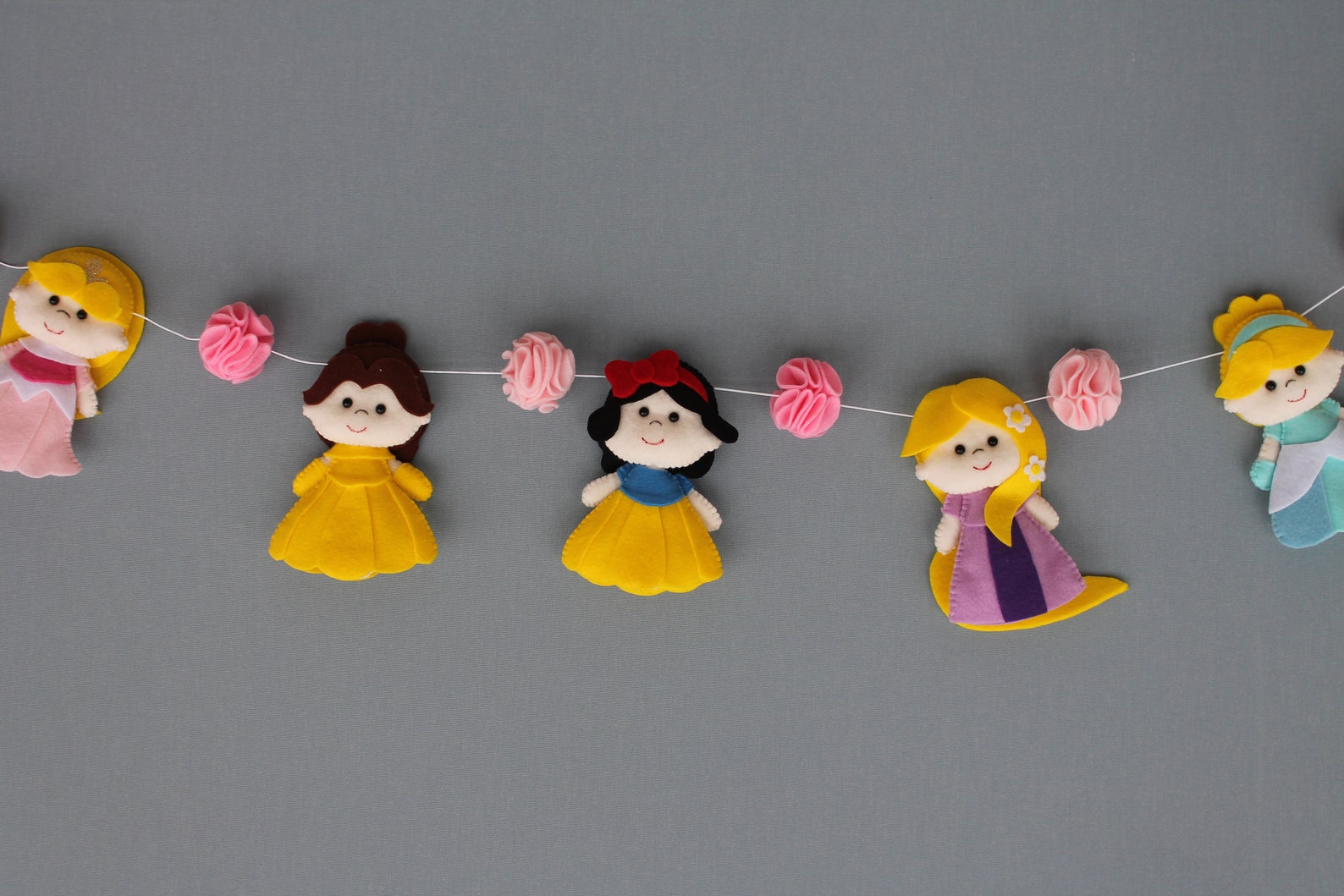 Disney Princess Garland Felt Garland Princess Nursery Etsy