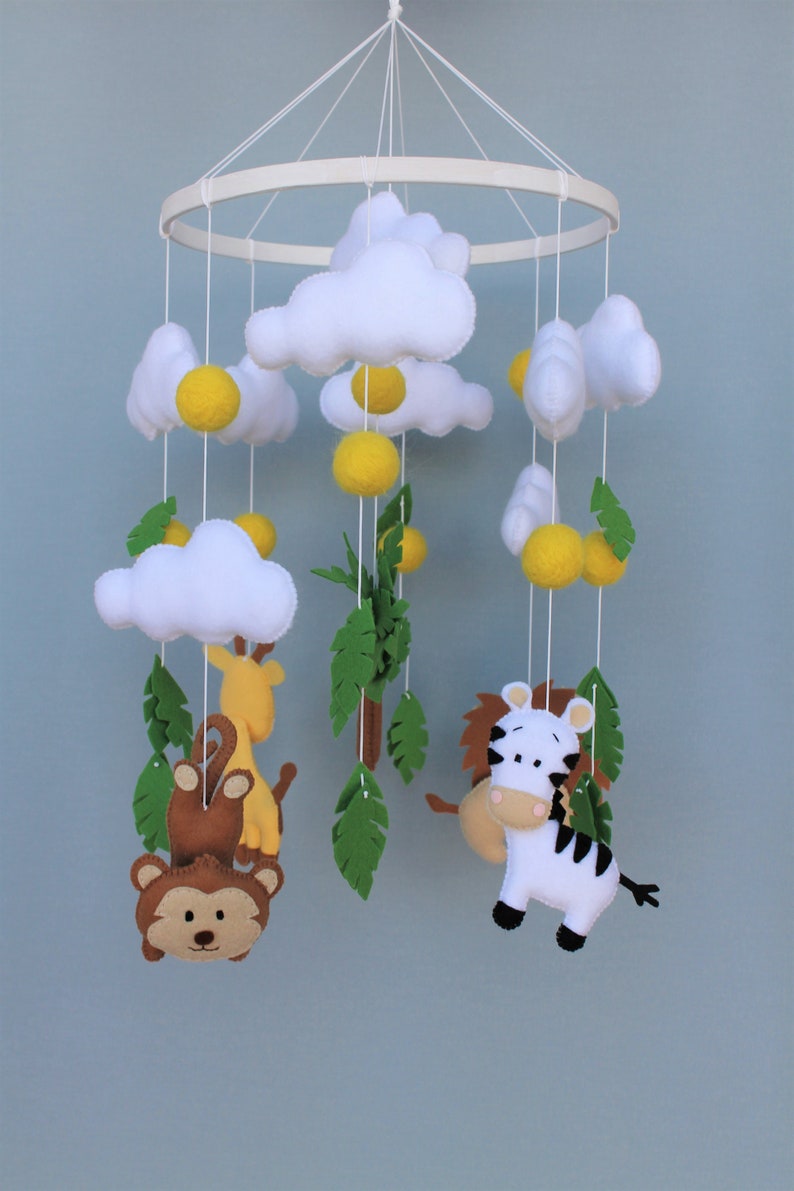 Jungle mobile safari baby mobiles baby animals mobiles Etsy