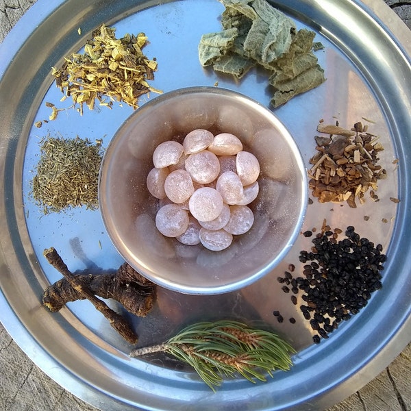 Herbal Lozenges-Candy-Osha Root-Thyme-Piñon Pine Needles-Elderberry-Licorice Root-Ginger Root-Marshmallow-Tulsi-Fresh per order