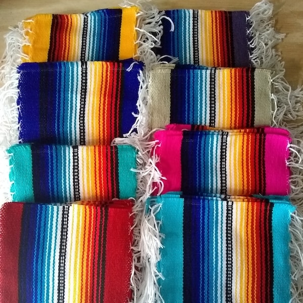 Serape Coasters-8 colors-Mix & Match-Southwest decor-Mexican Serape-Taos NM