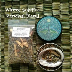 Loose Incense Blend-Winter Solstice-Travel Smudge Kit-Abalone Shell-Rosemary-Lavender-Cinnamon-Spearmint-Piñon Resin & Piñon Wood-Taos NM
