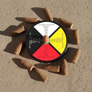 Incense Cones-Medicine Wheel-Rabbit Tobacco or Lobelia inflata-Sweetgrass-Sagebrush-Cedarwood-Juniper-Four Directions-Taos NM