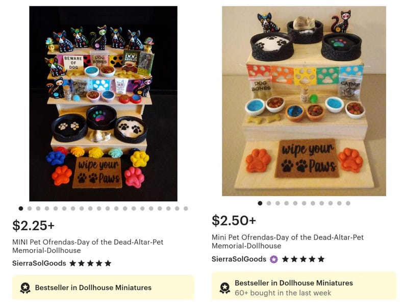MINI Pet Ofrendas-Day of the Dead-Altar-Pet Memorial-Dollhouse image 18