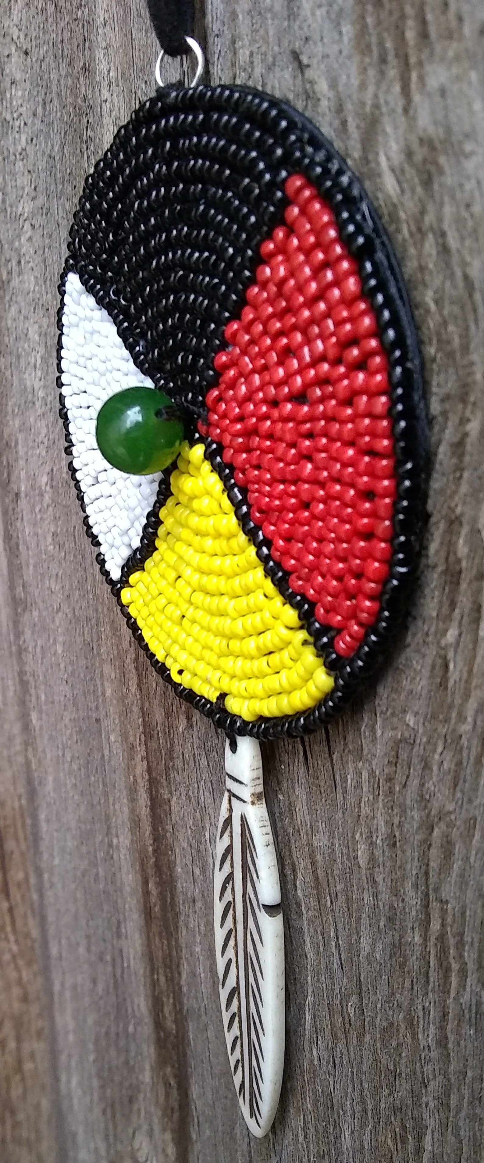 Medicine Wheel Necklace 3 Glass Beaded Rosettebuffalo Etsy