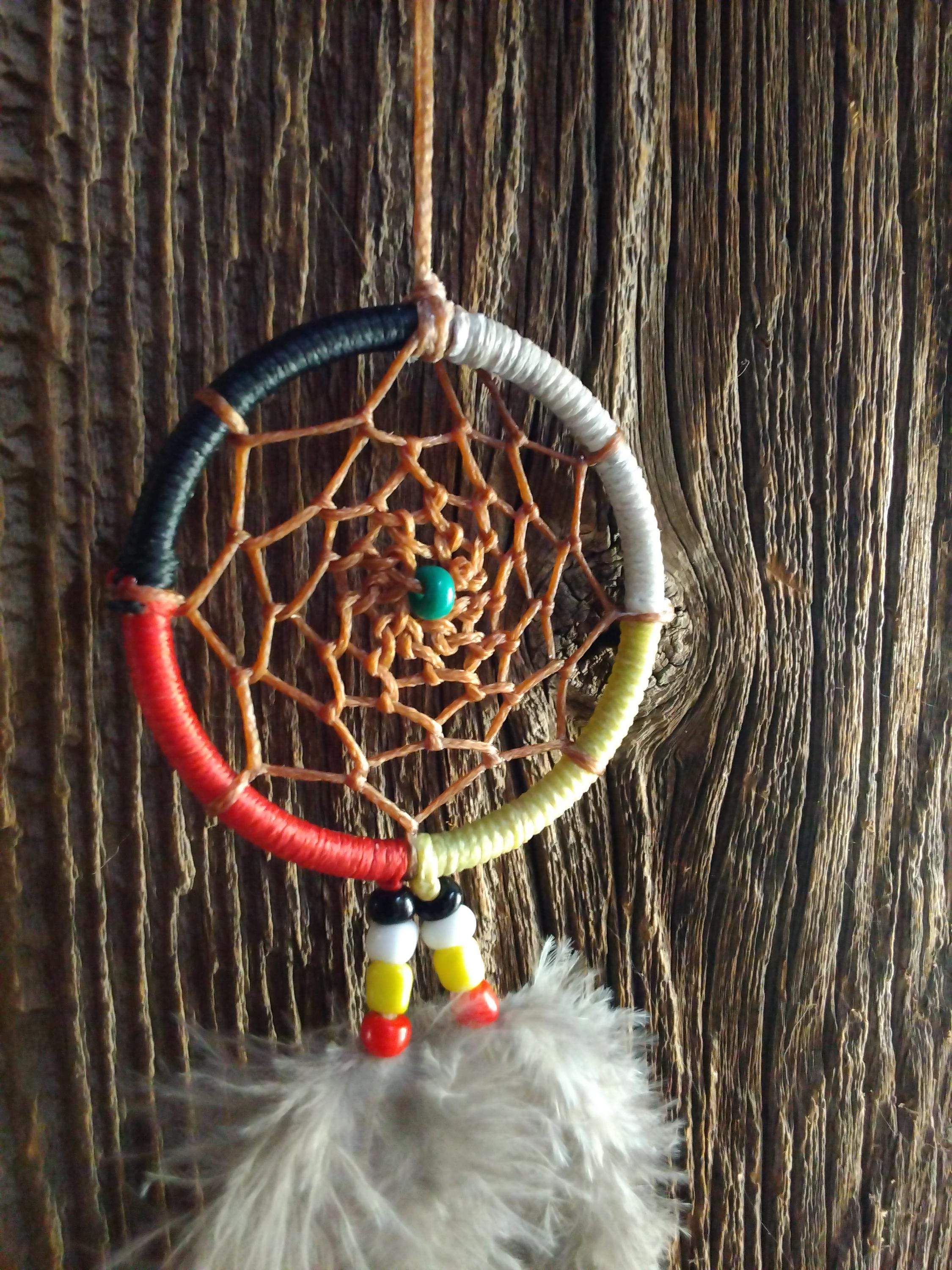 Medicine Wheel Dream Catcher-four Directions-glass Seed Beads
