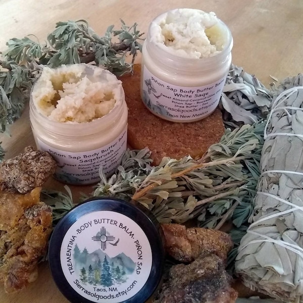 White Sage or Sagebrush-Piñon Sap Body Butter Balm-1•2•4oz-Trementina- Made to order-Taos NM
