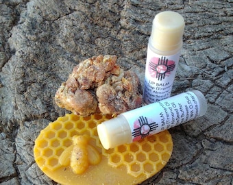 Trementina Lip balm-Piñon Sap-2 pack-0.30oz-Shea/Cocoa butter-Lavender-Lemon-Grapefruit-Orange-Peppermint Essential Oils-Taos NM-Made fresh
