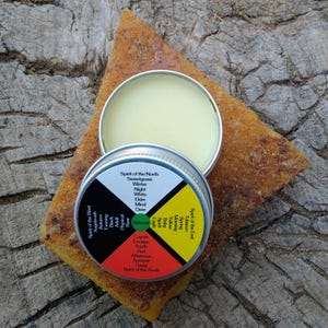 Solid Perfume-4 Directions-Medicine Wheel-Rabbit Tobacco-Cedarwood-Sagebrush-Sweetgrass-Taos NM-Made fresh per order-0.5oz
