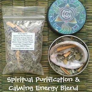 Loose Incense-Free Spirit-Smudge Kit-Abalone Shell-Palo Santo Holy Wood Chips-White Sage-Copal Resin-Lavender-Sagebrush-Taos NM