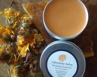 Calendula Salve-Fresh Made per Order-Garden Harvest-Taos New Mexico-1oz & 2oz