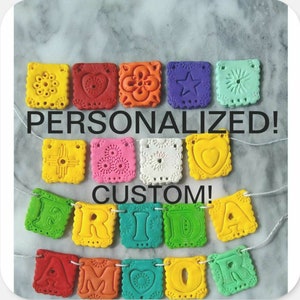 1×1&quot; Clay Papel Picado-Polymer Clay-Letters-Floral-Zia-Heart-Star-Mix & Match-Altar decor-Ofrenda