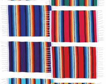 Serape Table Mats-8 colors-Southwest decor-Placemat-Mexican serape-Taos NM