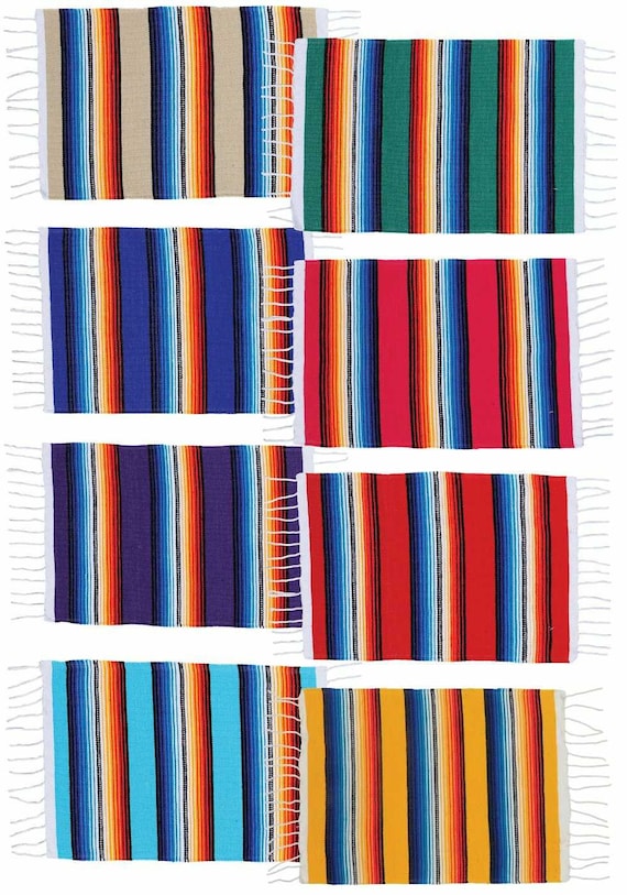Serape Table Mats-8 colors-Southwest decor-Placemat-Mexican serape-Taos NM