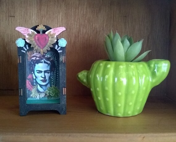 Frida Kahlo Nicho-wood Cuts-sacred Heart-altar-shrine-taos NM - Etsy