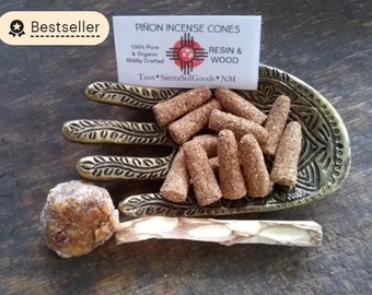 Piñon Incense Cones-Piñon Resin-Piñon Wood-Hand Rolled-100% All Natural-Trementina-Taos NM