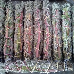 Medicine Wheel Smudge Stick-Lobelia inflata-Cedarwood-Sweetgrass-Sagebrush-Four Directions-Taos NM