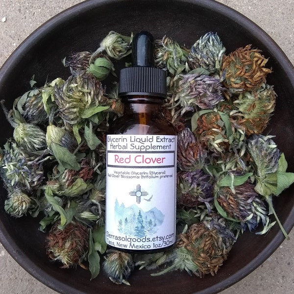 Red Clover Extract-Liquid Glycerin Extract-Wild Crafted Taos New Mexico-1oz