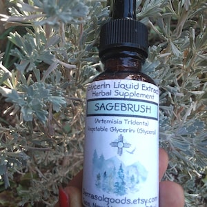 Sagebrush Extract-Artemisia Tridentata-Liquid Glycerin-Wild Crafted Taos New Mexico-1oz