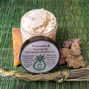 Piñon Sap & Sweetgrass-Body Butter Balm-1/2/4/6oz-Fresh per order-Trementina-Medicine Wheel-Taos NM-Best Seller!