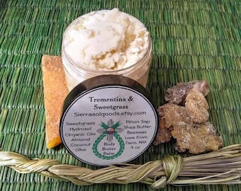 Piñon Sap & Sweetgrass-Body Butter Balm-1/2/4/6oz-Fresh per order-Trementina-Medicine Wheel-Taos NM-Best Seller!