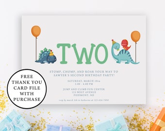 Dinosaur Birthday Invitation, Dinosaur Party, Printable Birthday Invitation