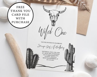 Wild One Western Ochse Einladung zur Geburtstagsparty