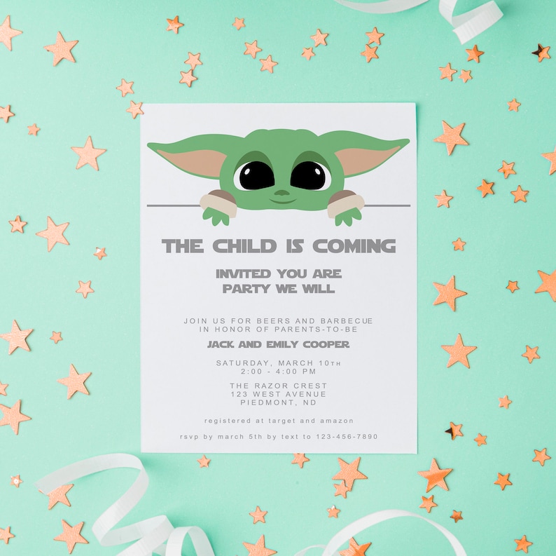 The Child Baby Shower Baby Yoda Shower The Child Invitation Etsy