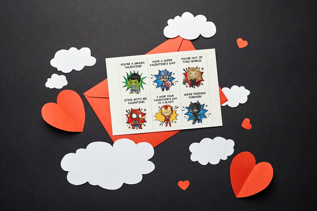 Avengers Valentines Cards - Instant Download - Etsy