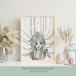 Tangled Digital Art Print - Rapunzel, Instant Download