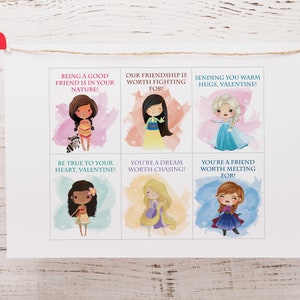 Fairytale Princess Valentines Cards - Instant Download