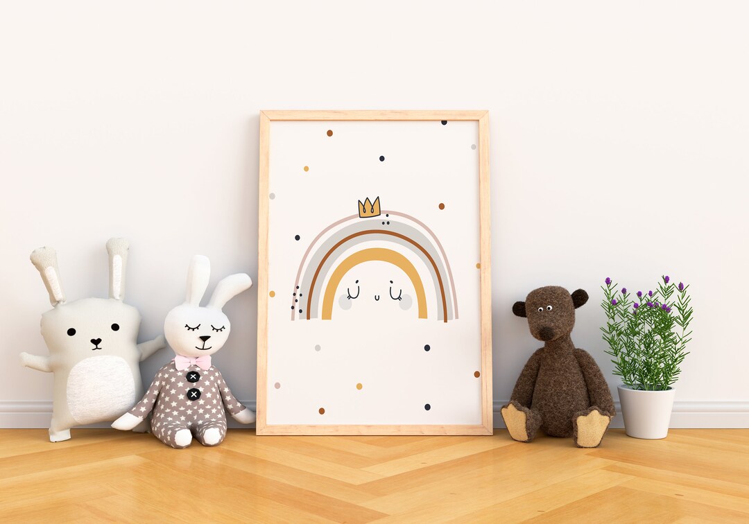 Digital Rainbow Nursery Art, Rainbow Print, Rainbow Kids Wall Decor ...