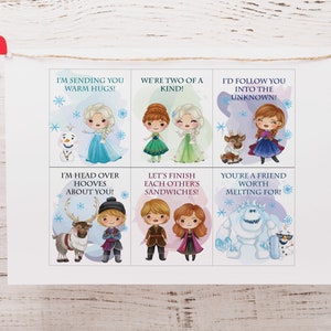 Frozen Valentines Cards - Instant Download