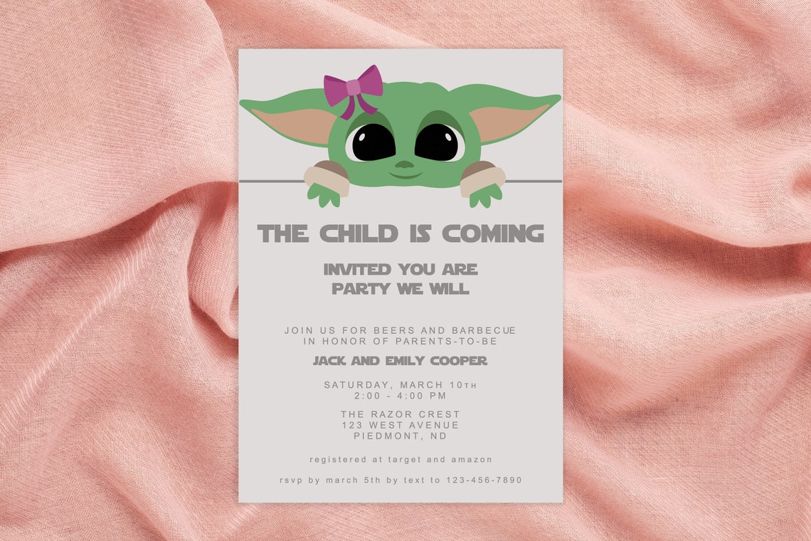 The Child Baby Shower Baby Yoda Shower the Child Invitation Etsy