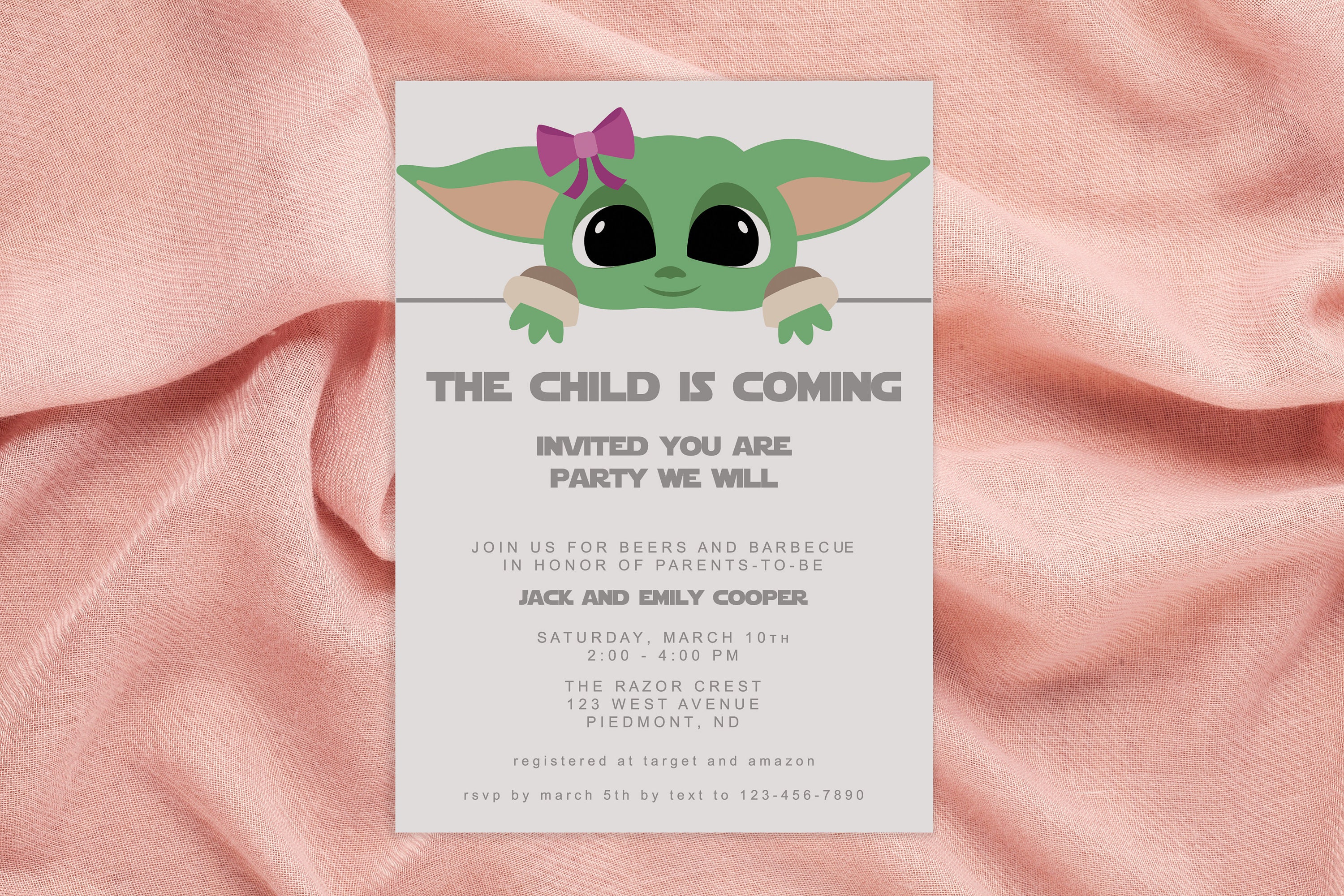 The Child Baby Shower Baby Yoda Shower the Child Invitation Etsy