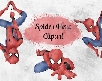 Spider Hero Clipart PNG - Instant Download