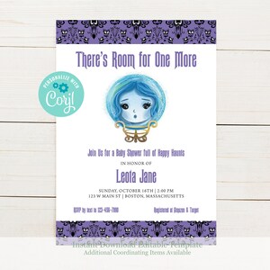 DIY Madame Leota Haunted Mansion Baby Shower Invitation, Haunted Mansion Baby Shower, Instant Download