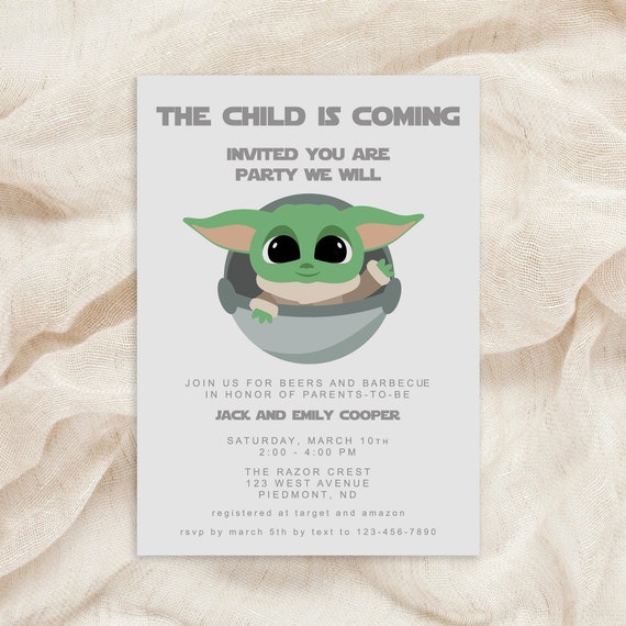 DIY Template Baby Yoda Baby Shower Baby Yoda Shower picture