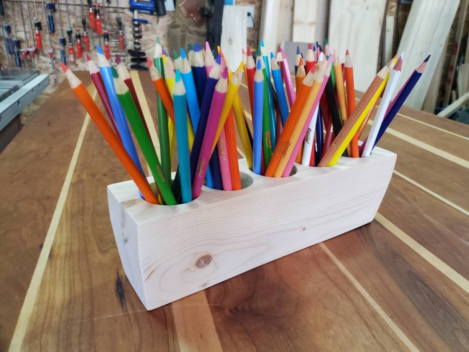 Custom Wood 50 Crayon Holder Etsy