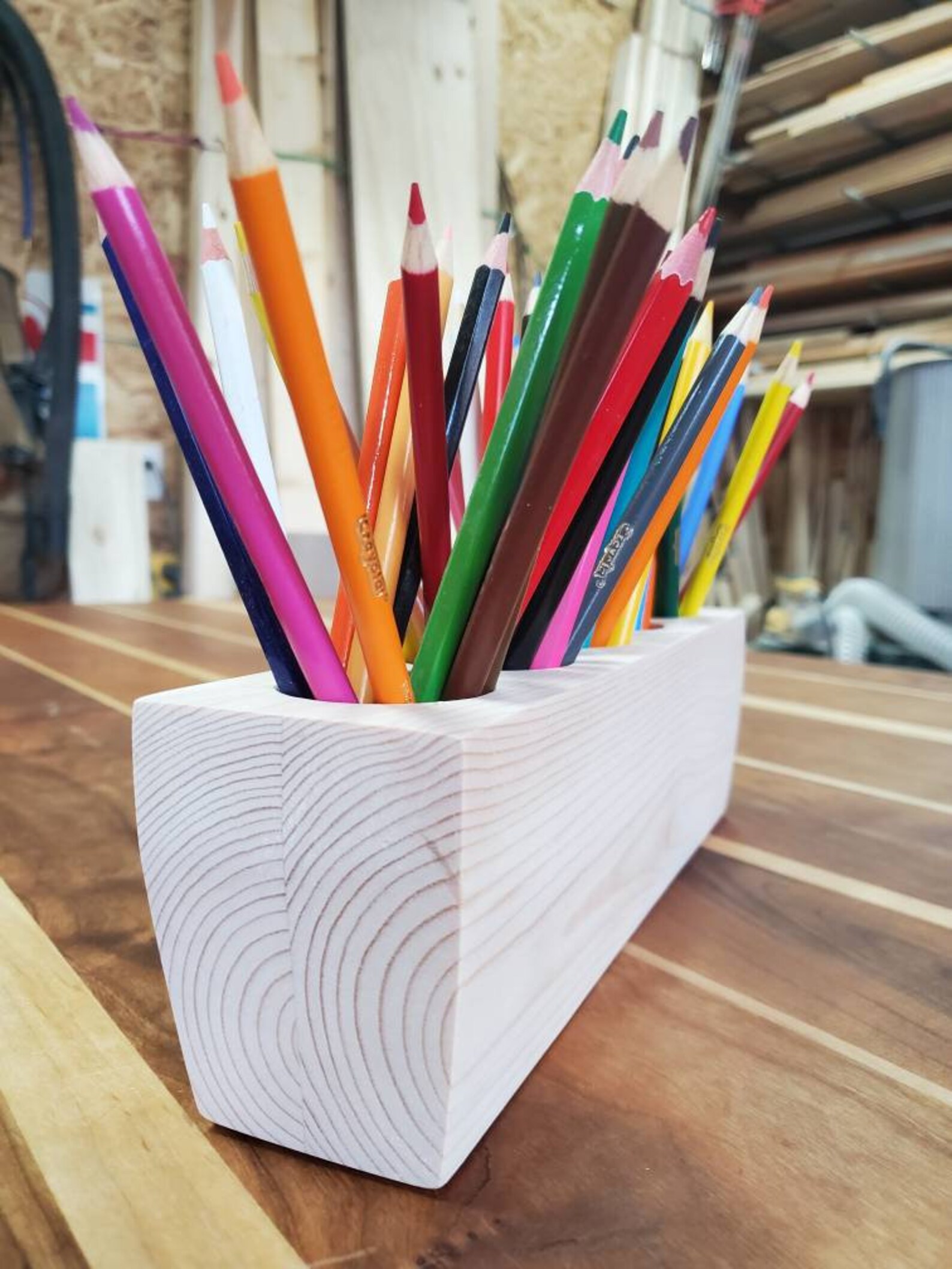 Custom Wood 50 Crayon Holder Etsy