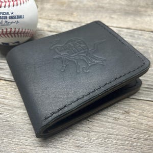 ¡Cartera plegable Rawlings Heart of the Hide Horween para guantes de béisbol! ¡Cuero negro!