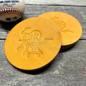 Juego de 4 posavasos: ¡Rawlings Heart of the Hide Horween Leather!
